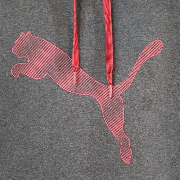Puma Gray Graphic Logo Hoodie Sweatshirt  Athletic Athlesiure LG - Picture 11 of 12